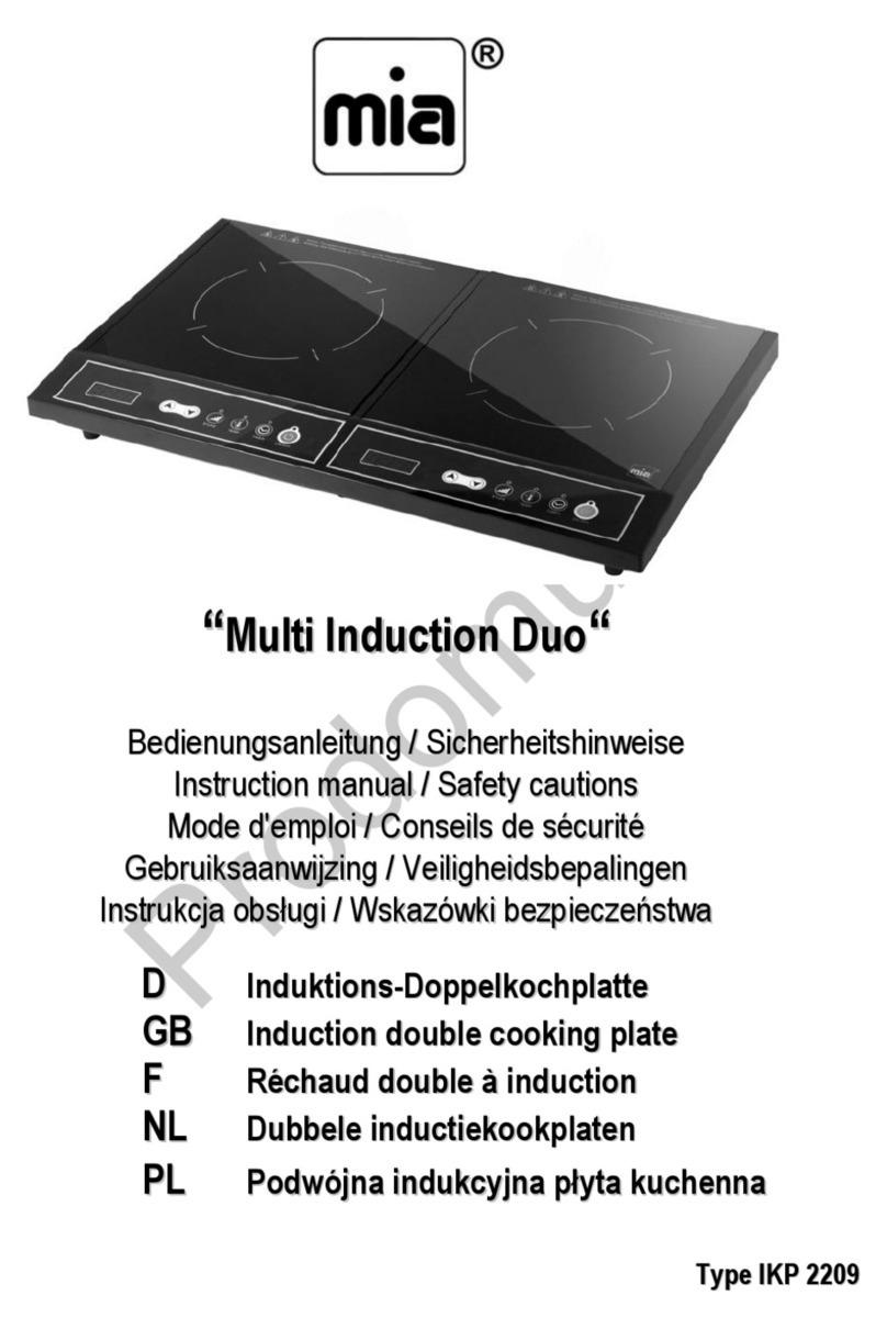 MIA Multi Induction Duo Instruction manual/safety cautions