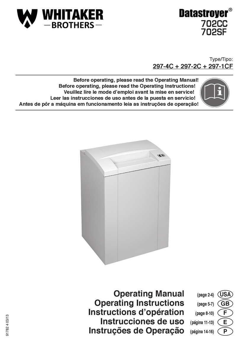 Whitaker 702SF operating manual