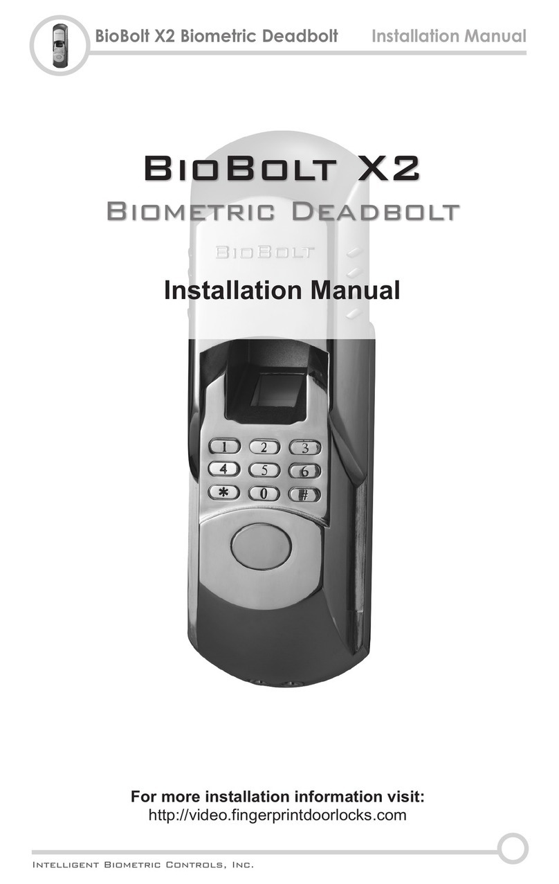 FingerprintDoorLocks BioBolt X2 installation manual