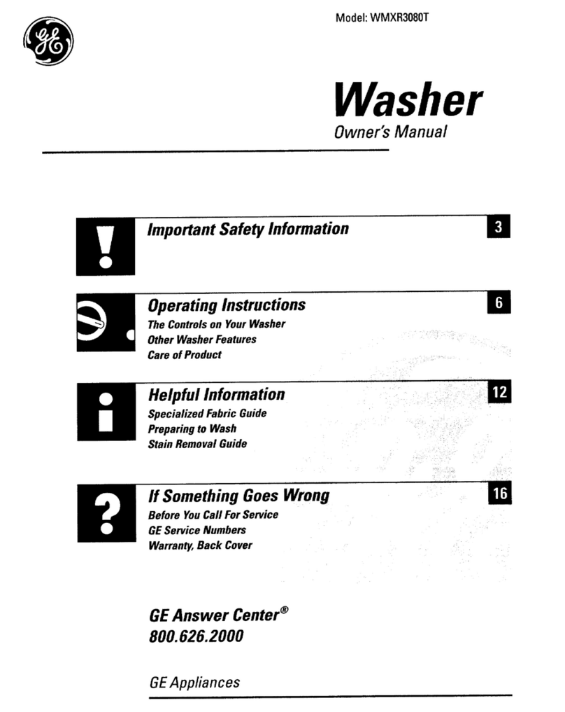GE WMXR3080T User manual