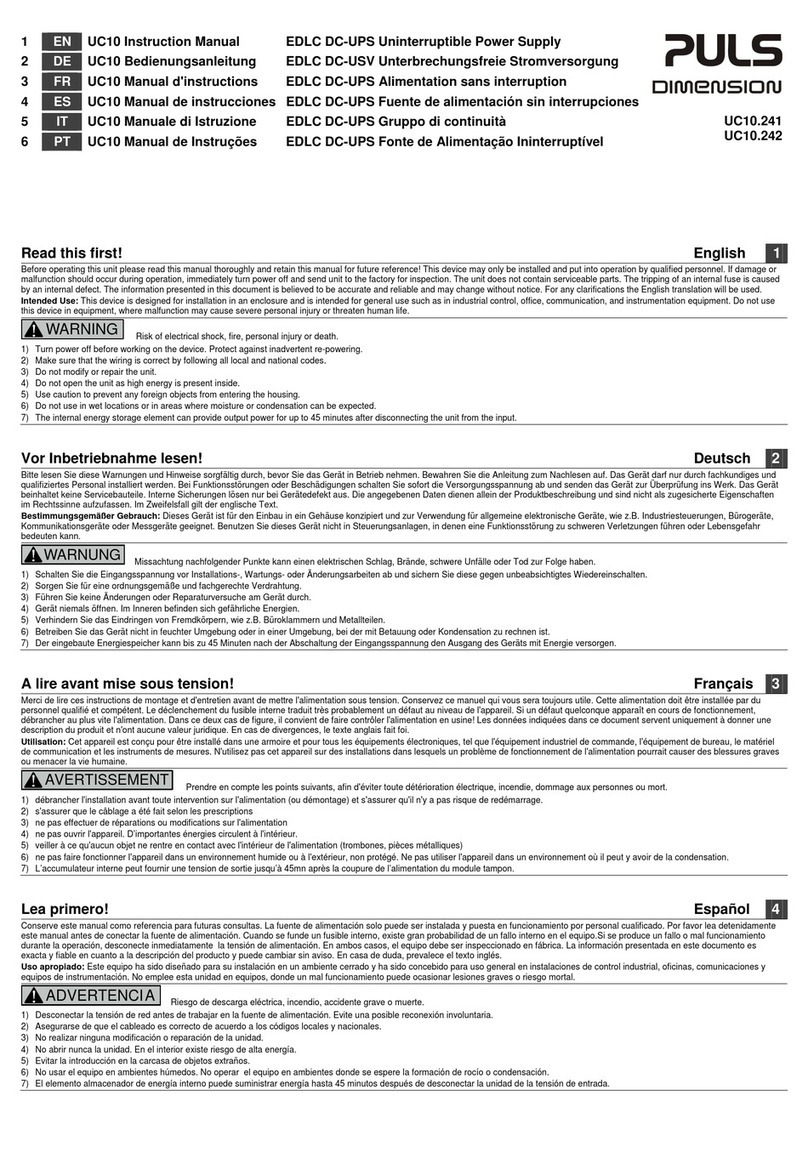 Puls dimension UC10.241 instruction manual