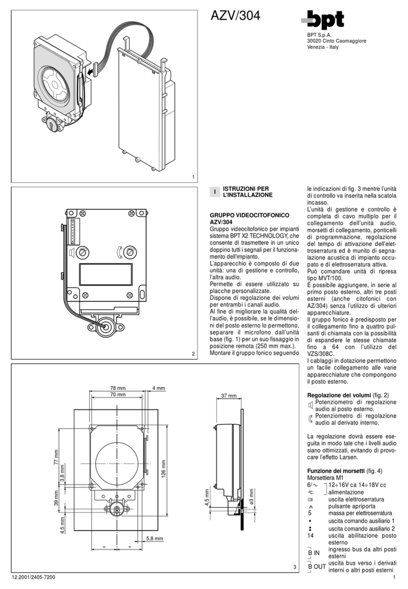 Bpt AZV/304 User manual