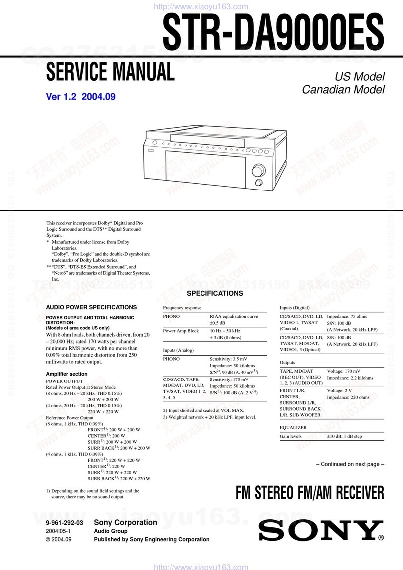 Sony STR-DA9000ES - Fm Stereo/fm-am Receiver Service manual