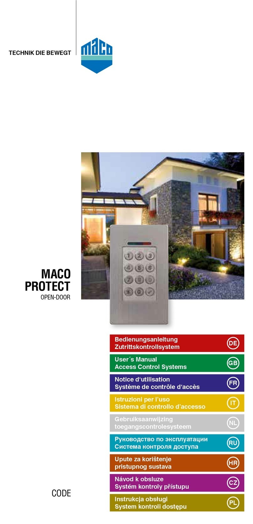 Maco openDoor Code User manual