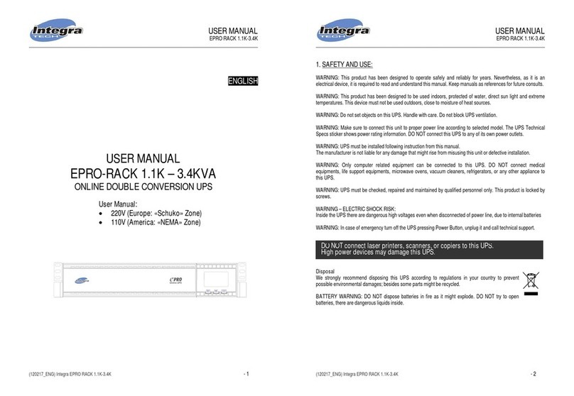 Integra EPRO-RACK 1.1KVA user manual