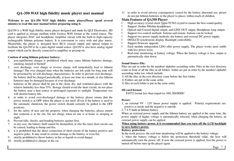 Qls QA-350 user manual