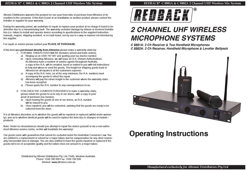 Redback C 8881A operating instructions