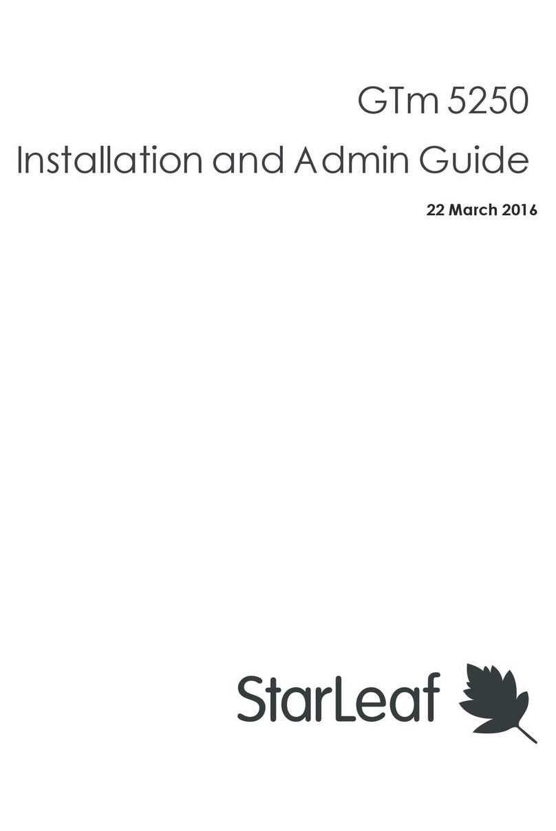 StarLeaf GTm 5250 User manual StarLeaf GTm 5250 User manual