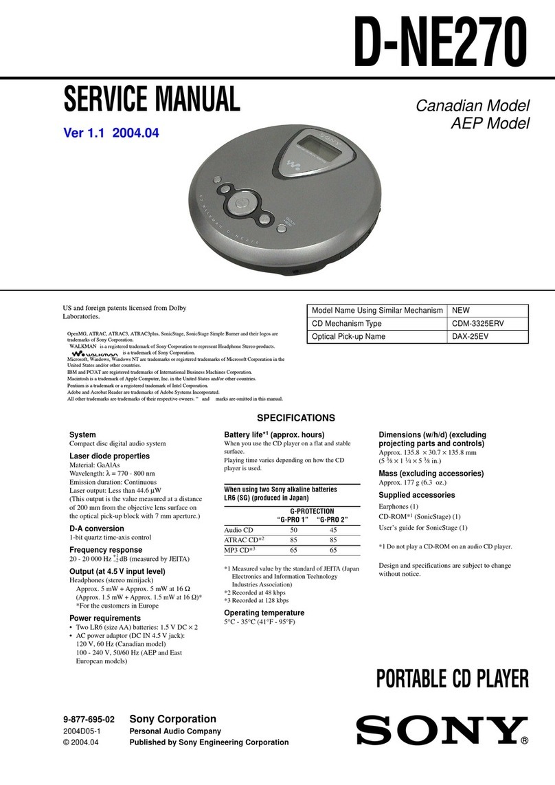 Sony Walkman D-NE270 User manual