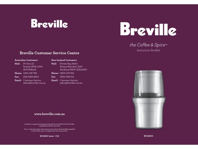 Breville BCG200 Instruction booklet