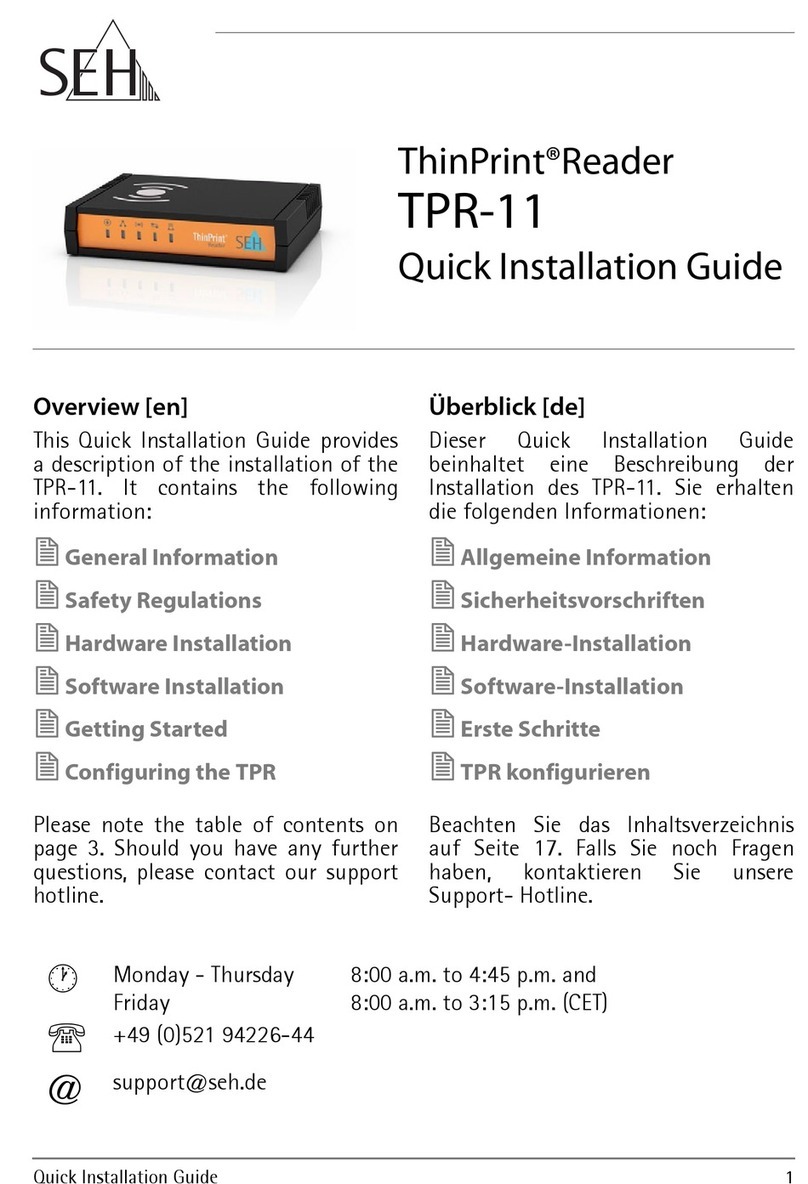 SEH ThinPrint TPR-11 Quick installation guide