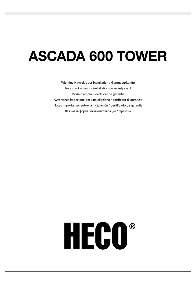 Heco Ascada 600 TOWER Important notes for installation & warranty card