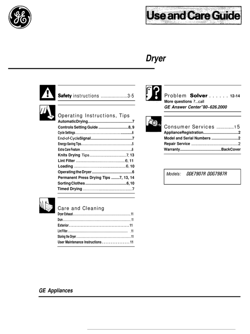 GEA DDG7987R Use and care guide