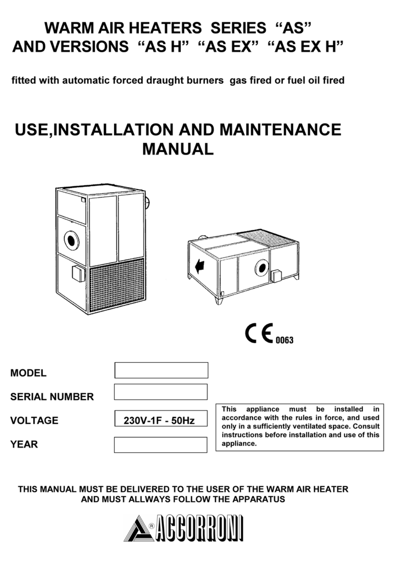 Accorroni AS EX Use, installation and maintenance instructions