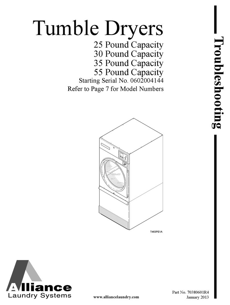 Alliance Laundry Systems T463PE1A Operating instructions