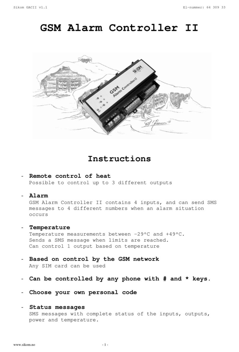 SiKom GSM Alarm Controller II instructions