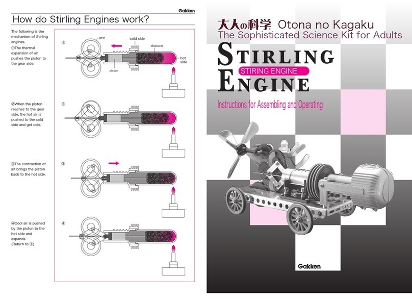 Gakken Stirling engine Assemble and operating instructions