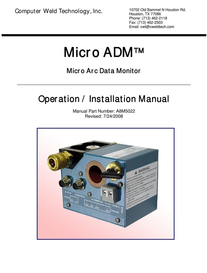 Computer Weld Technology Micro ADM Operation & installation manual