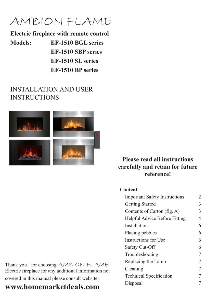 AMBION FLAME EF-1510 BGL series Installation and user instructions AMBION FLAME EF-1510 BGL series Installation and user instructions