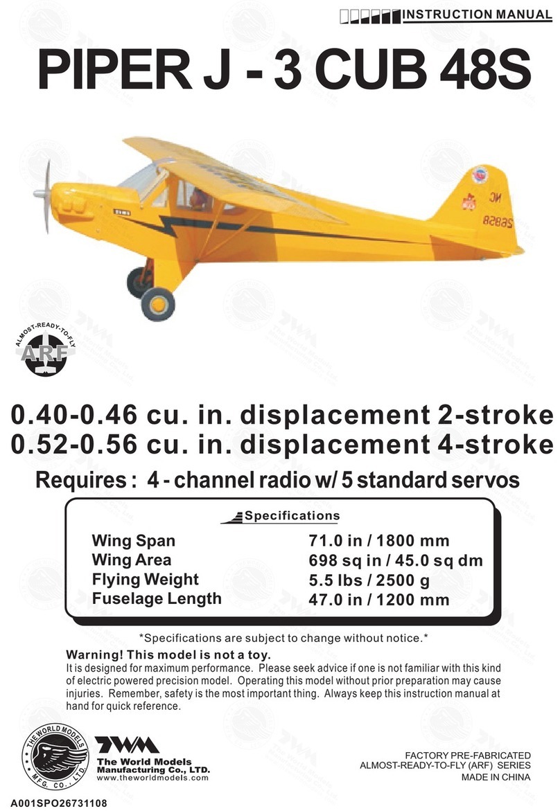 The World Models Manufacturing PIPER J-3 CUB 48S instruction manual