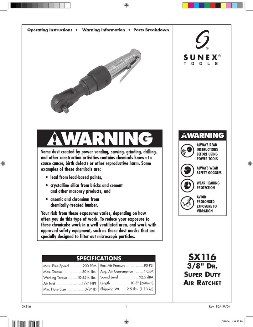 Sunex Tools SX116 User manual