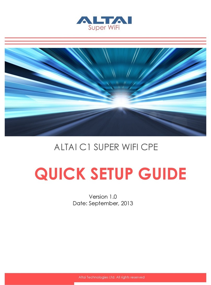 Altai Technologies C1 WiFi CPE Quick setup guide Altai Technologies C1 WiFi CPE Quick setup guide