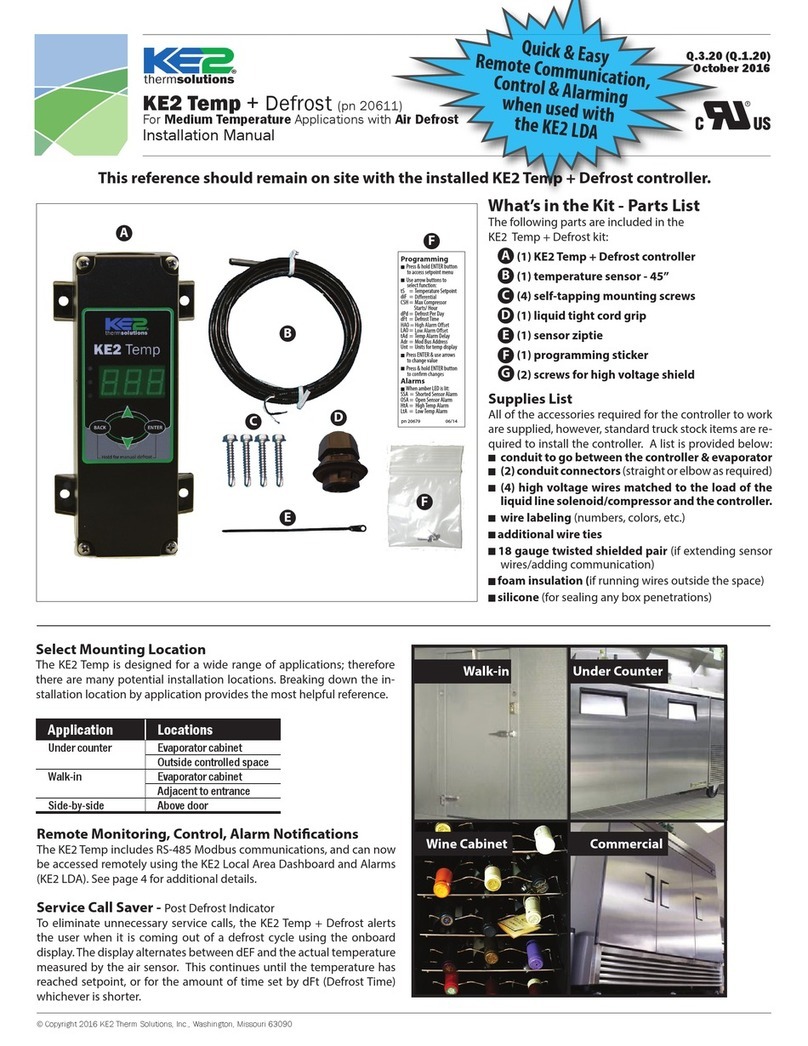 KE2 Therm Solutions KE2 Temp + Defrost installation manual KE2 Therm Solutions KE2 Temp + Defrost installation manual