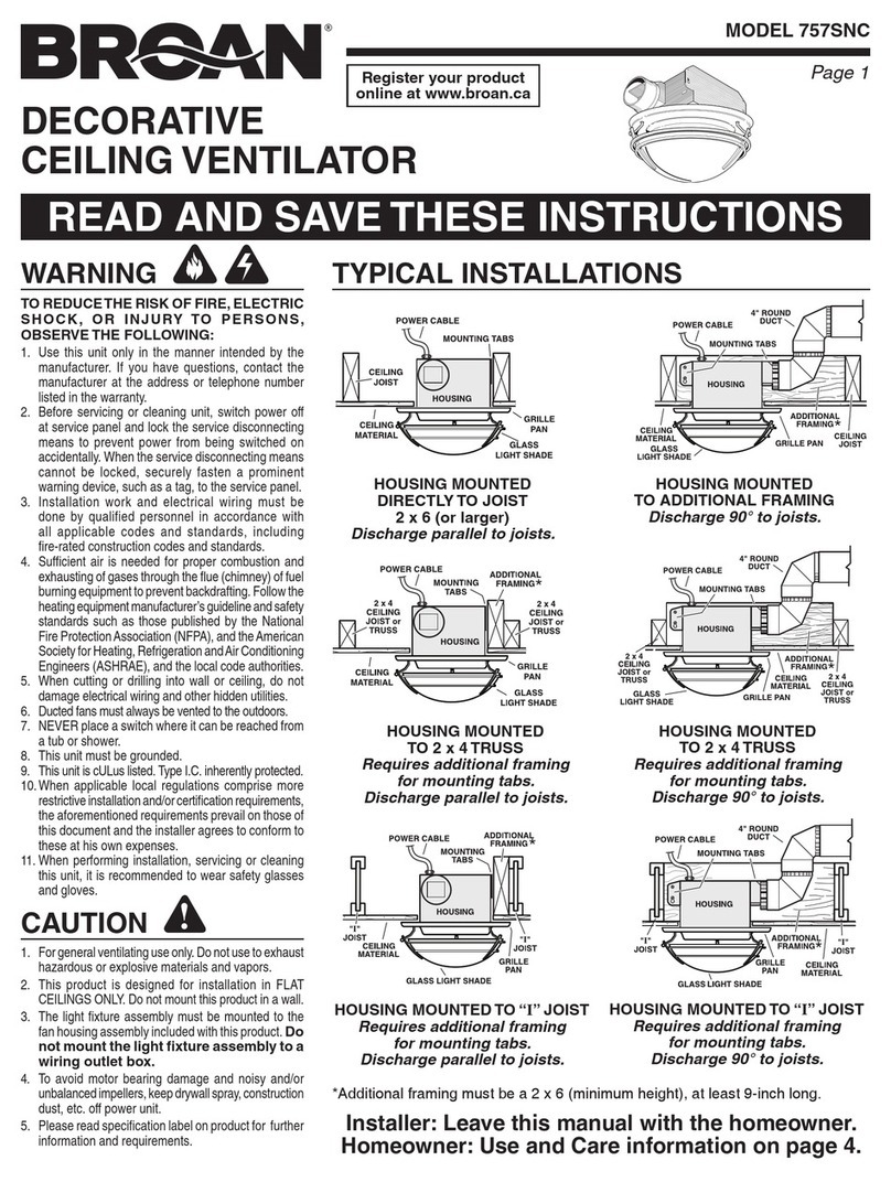 Broan 757SNC User manual