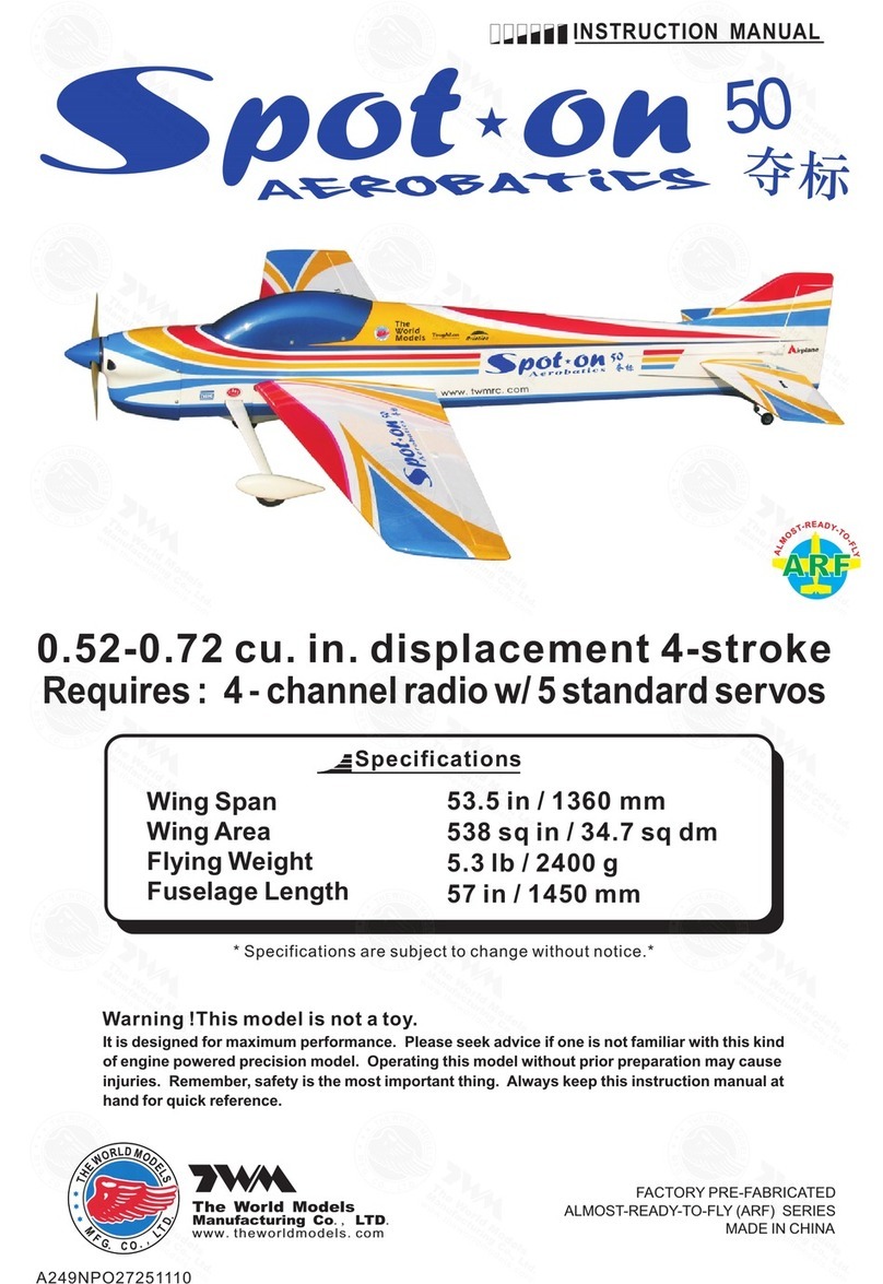 The World Models Manufacturing SPOT-ON 50 AEROBATICS instruction manual The World Models Manufacturing SPOT-ON 50 AEROBATICS instruction manual