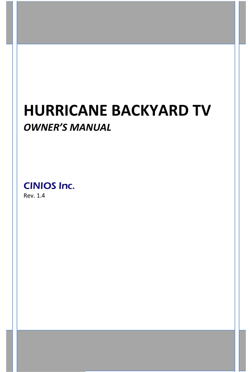 CINIOS HURRICANE BACKYARD TV User manual
