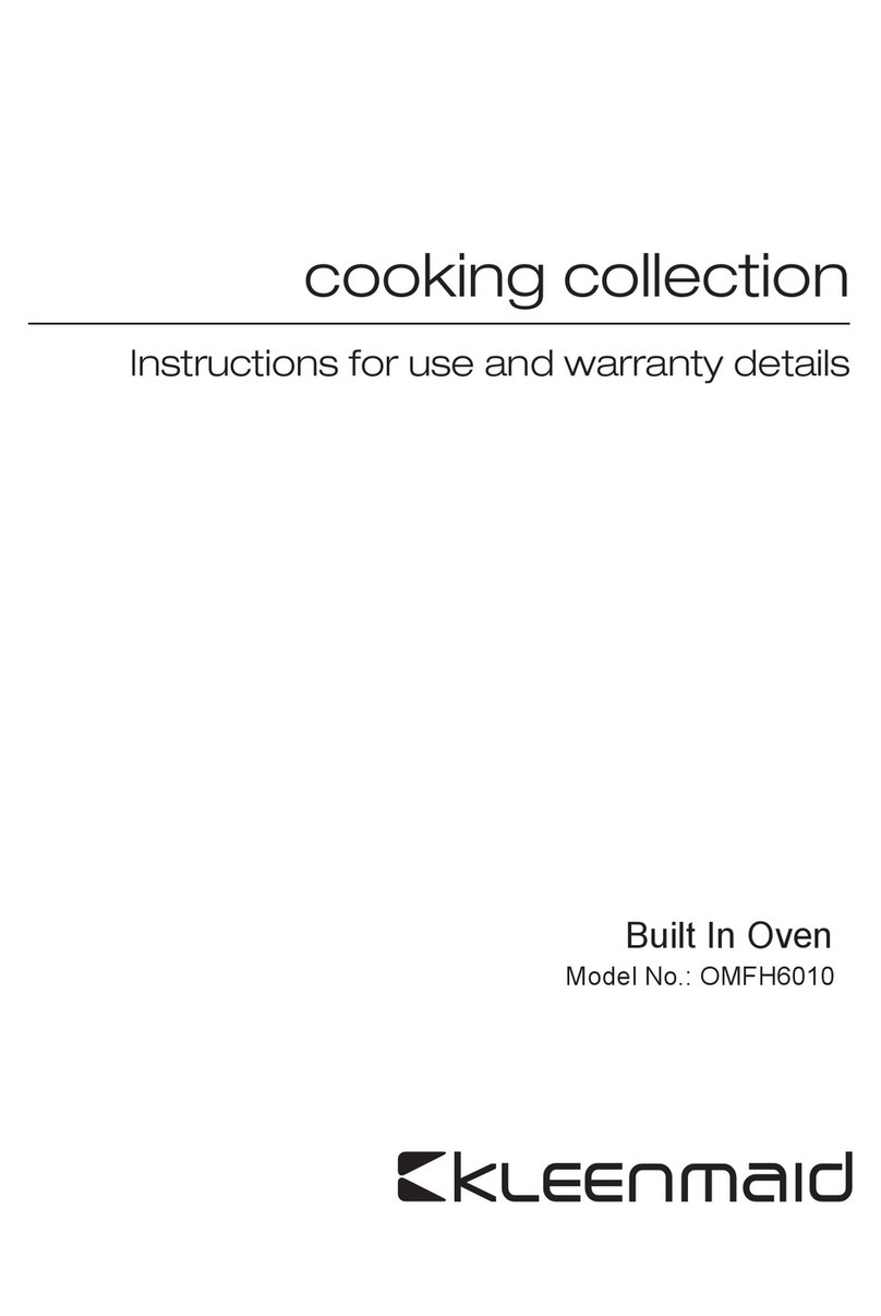 Kleenmaid OMFH6010 Instructions for use and warranty details Kleenmaid OMFH6010 Instructions for use and warranty details