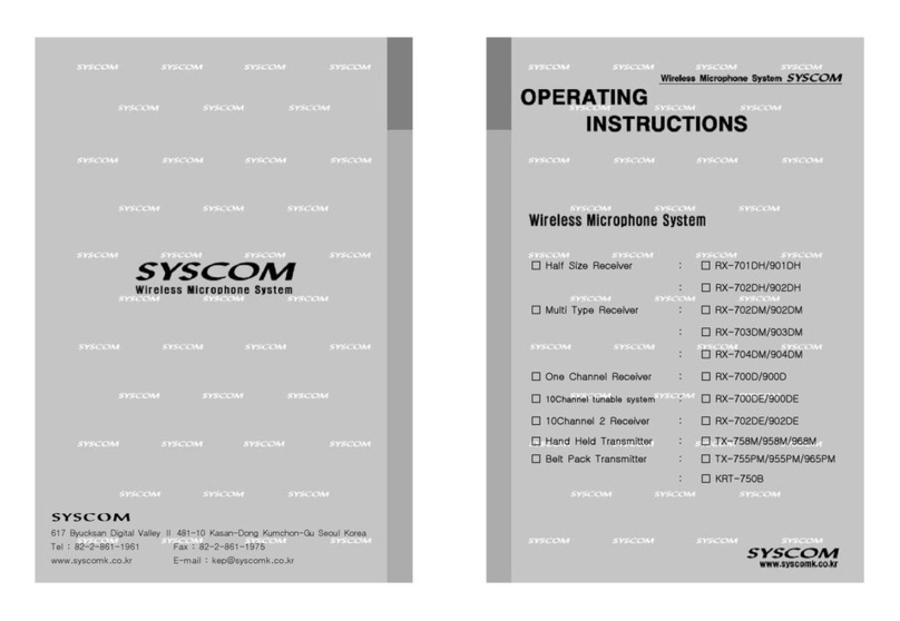 Syscom Video RX-702DH operating instructions
