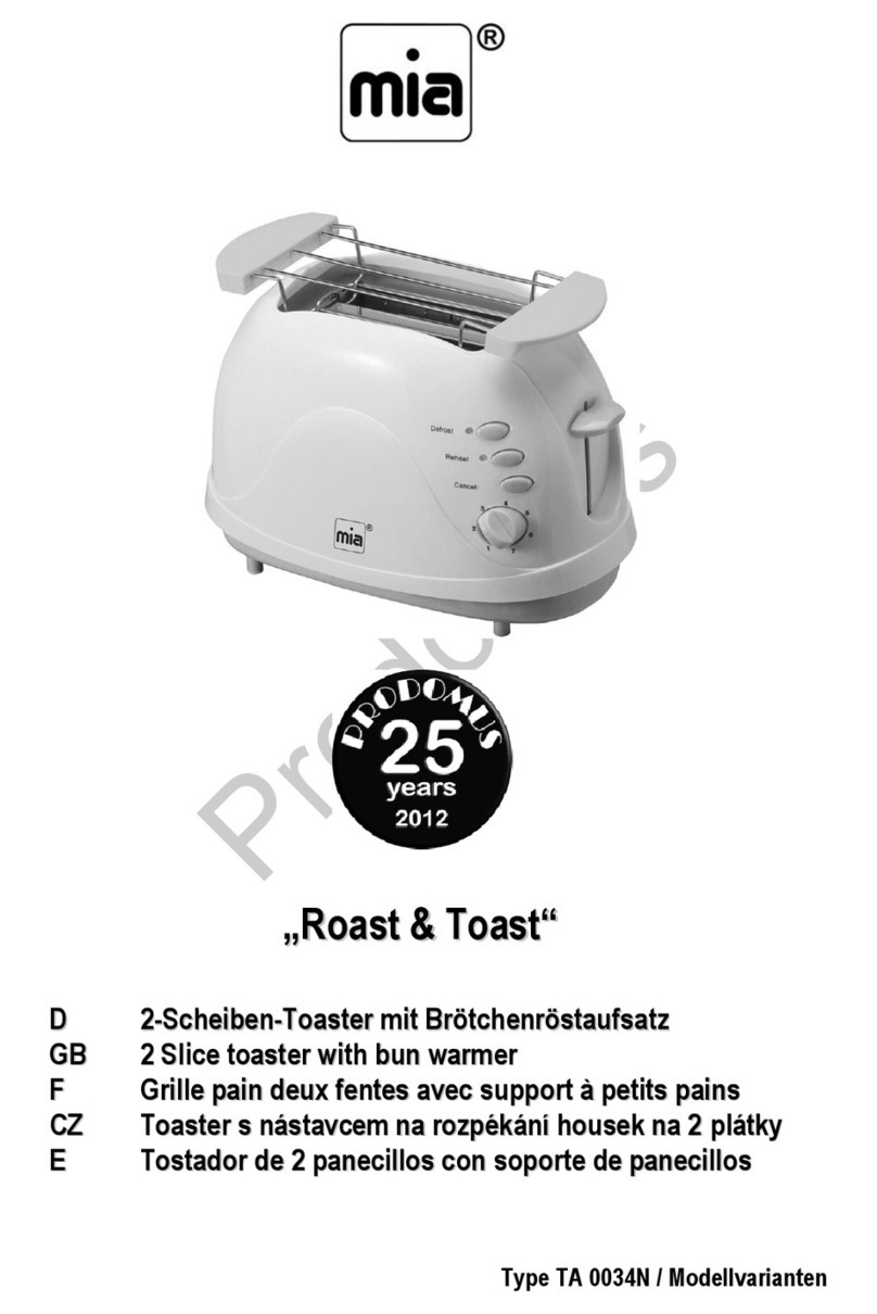 MIA Roast & Toast User manual