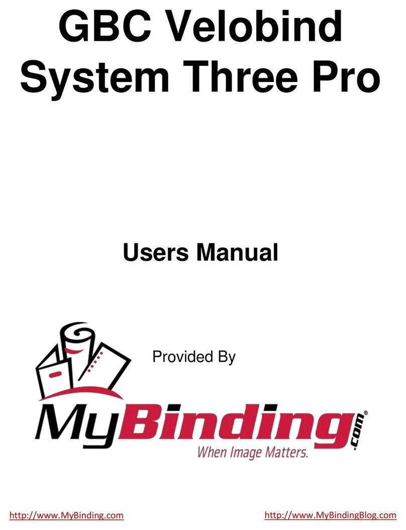 GBC Velobind System Three Pro User manual