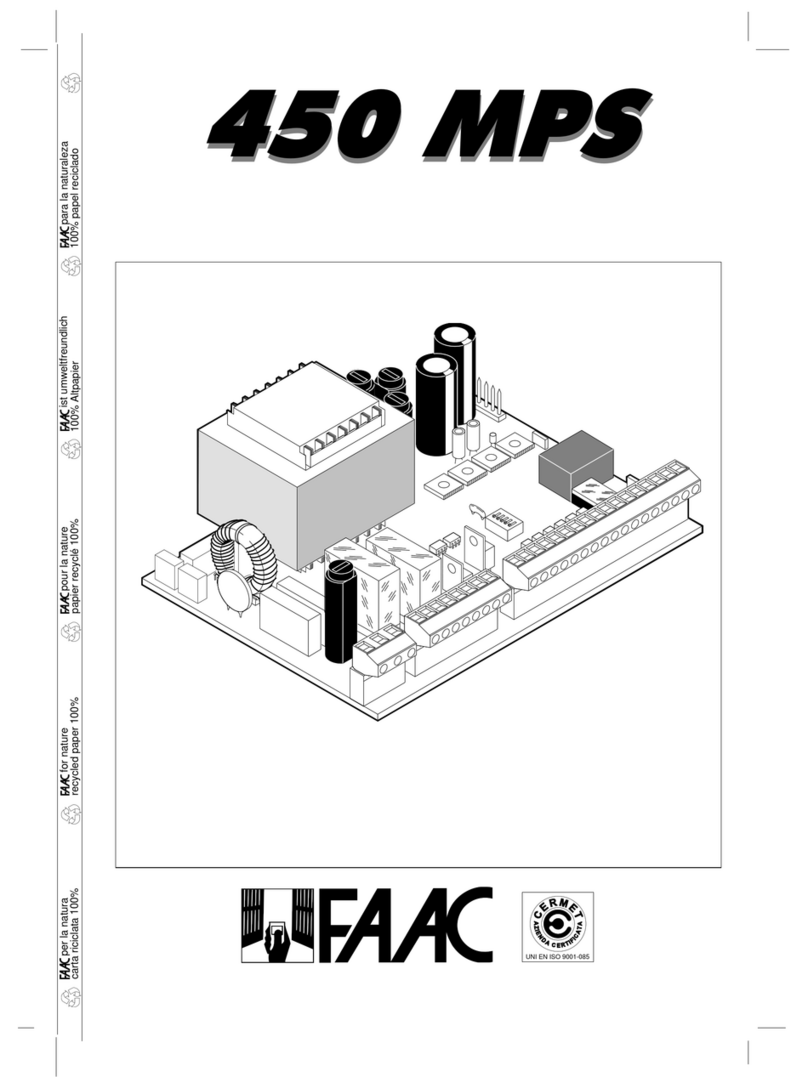 FAAC 450 MPS Control Panel User manual