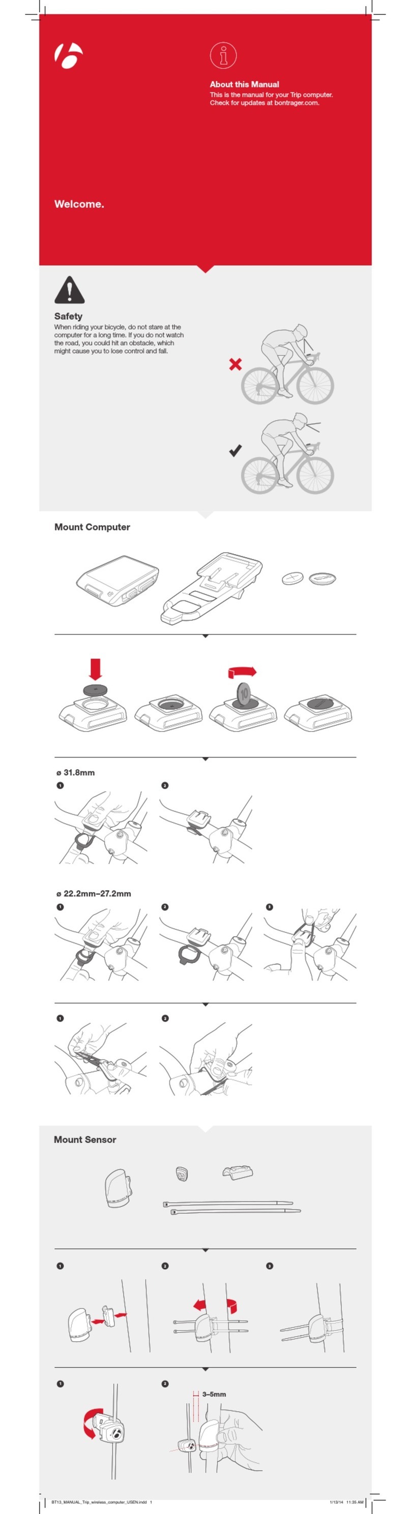 Bontrager trip 100 user manual