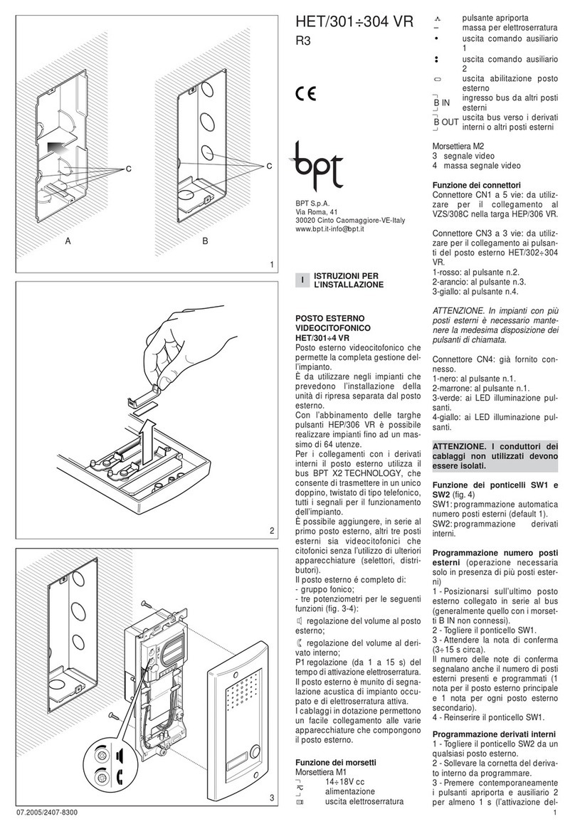 Bpt HET/301-304 VR User manual