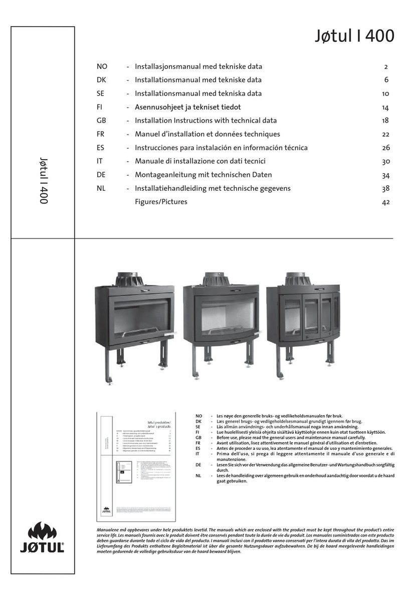 Jøtul I 400 Installation instructions with technical data