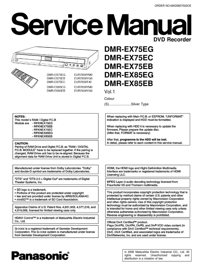 Panasonic DMR-EX75EG Service manual