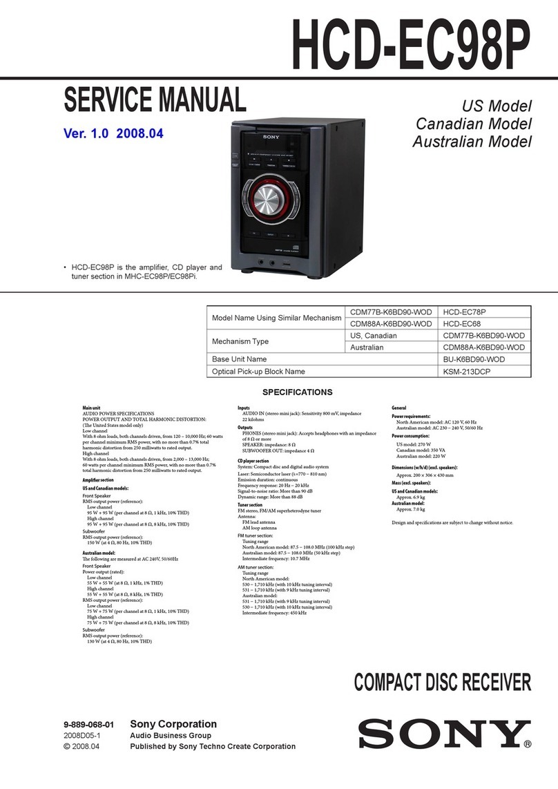 Sony HCD-EC98P - Amplifier, Cd Player User manual