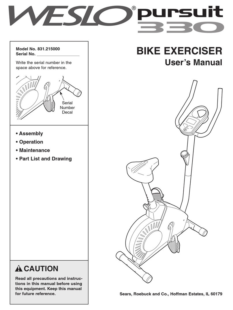 Weslo 831.215000 User manual