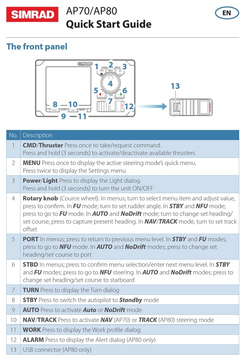 Simrad AP70 quick start guide