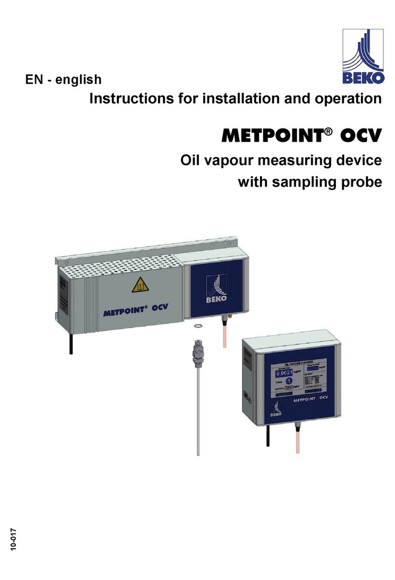 Beko METPOINT OCV Installation and operation manual