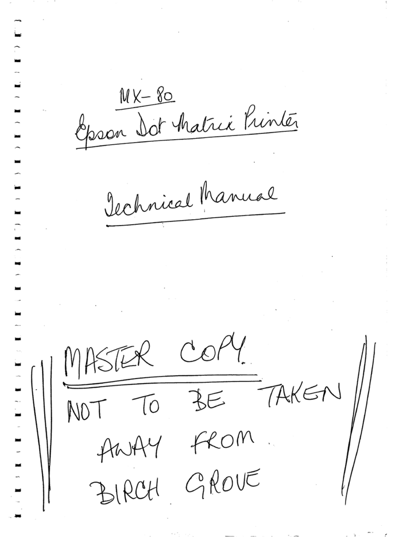 Epson MX-80 IIIF/T User manual