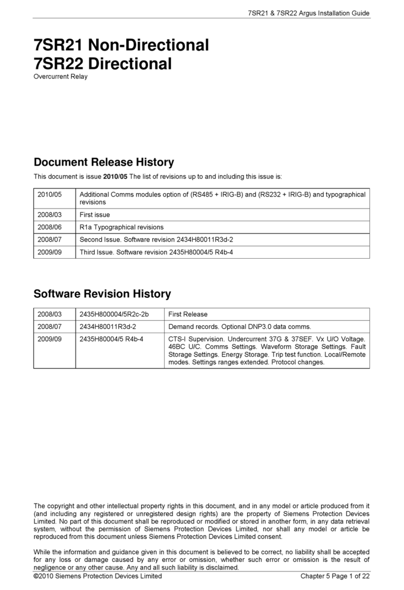 Siemens Argus 7SR21 User manual