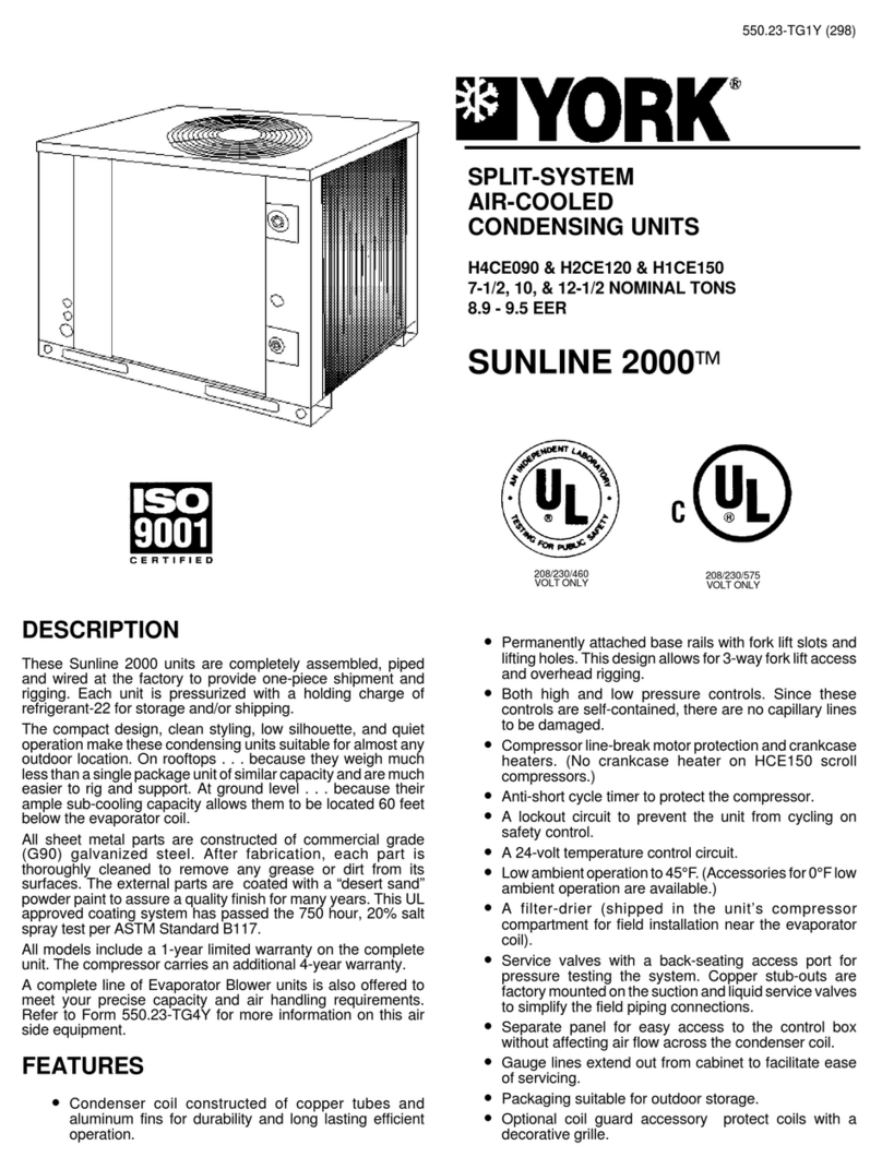 York Sunline 2000 User manual