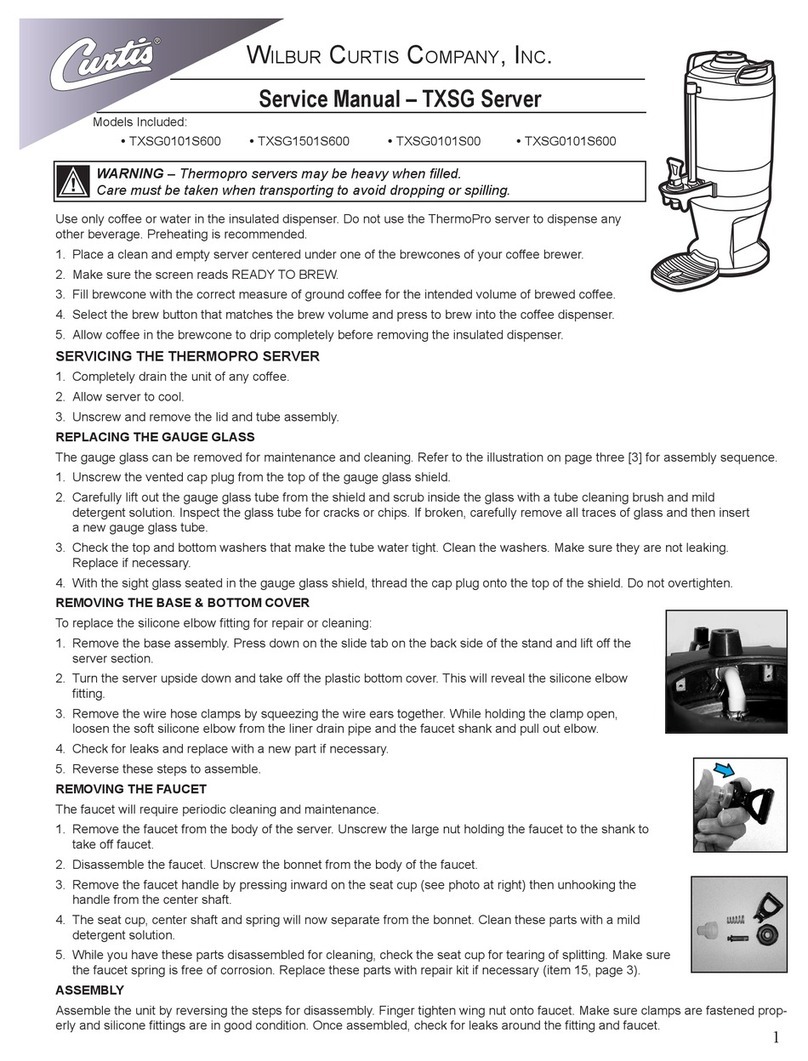 Curtis ThermoPro TXSG0101S600 Service manual