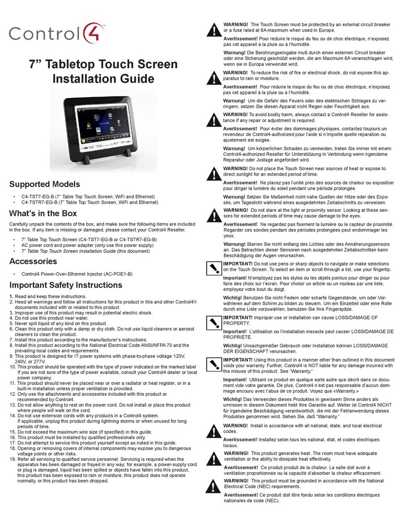 Contro l4 c4-tst7-eg-b installation guide Contro l4 c4-tst7-eg-b installation guide