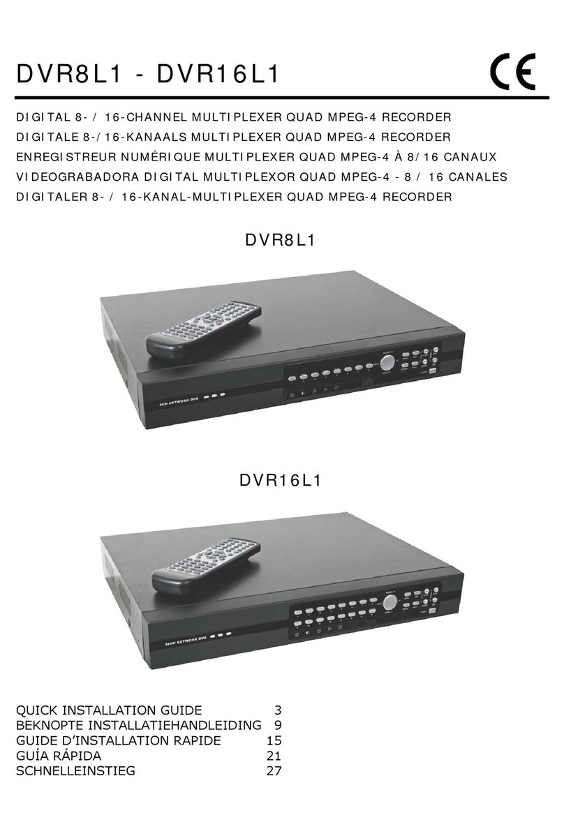 JR International DVR8L1 Quick installation guide