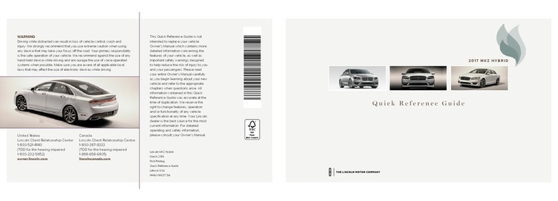 Lincoln MKZ hybrid 2017 User manual